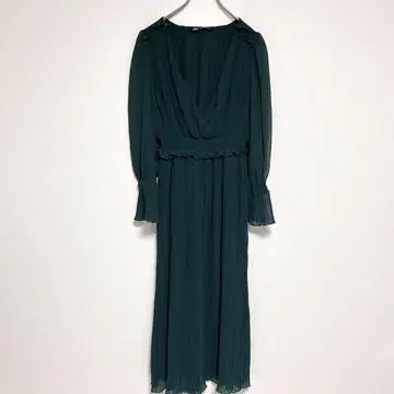 ZARA 플리츠 미디 원피스 그린 EUR: XS