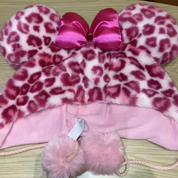 디즈니 팬캡 미니 레오파드 무늬 핑크