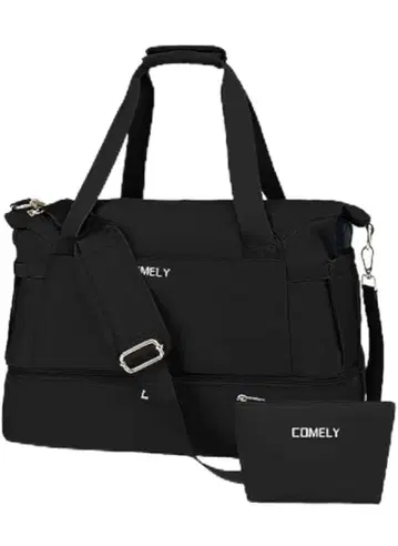 COMELY 보스턴 백 블랙 파우치 포함