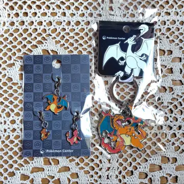 포켓몬 리자몽 메탈 참 & 메탈 키링 세트