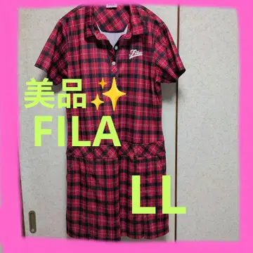 새상품급 FILA 골프 원피스 체크 무늬
