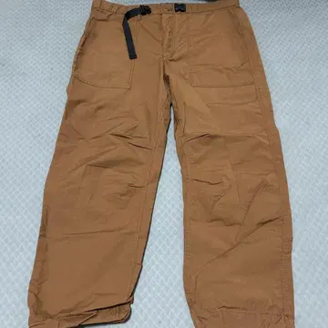 브라운 와이드 팬츠 나일론제