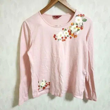 PINK HOUSE 꽃무늬 이치고 체리 프린트 긴팔 T셔츠