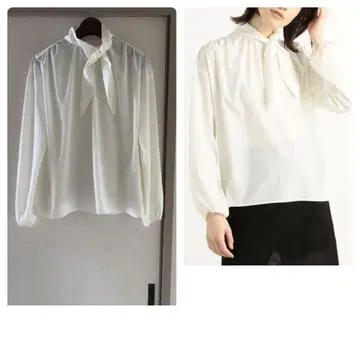 Ballsey 볼지 실키 크로스 보타이 블라우스