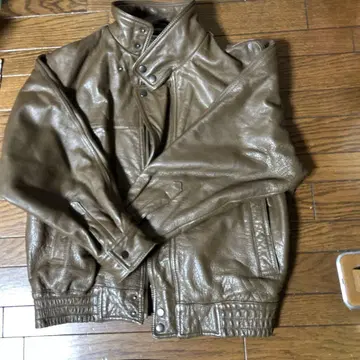 브라운 가죽 라이더 자켓