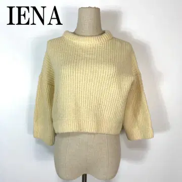 IENA 이에나 울 8부 소매 볼륨 숏 니트 베이지 M B5215