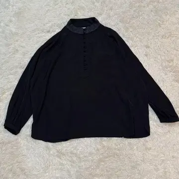 831 antiqua 안티카 패턴 차이나 버튼 블라우스 블랙
