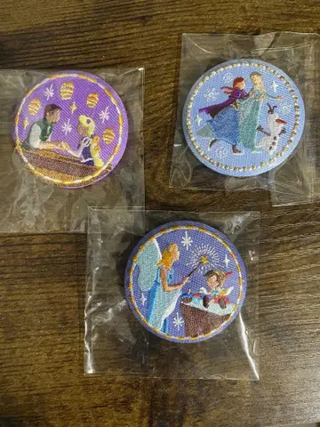 디즈니 자수 캔뱃지 3개 세트