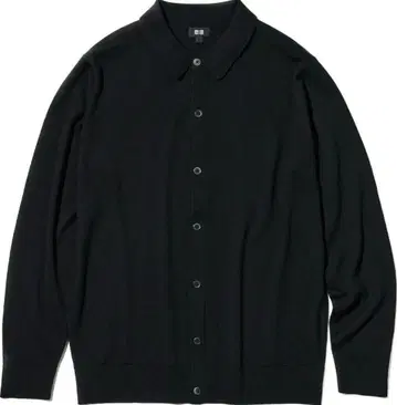 인기 UNIQLO 엑스트라 파인 메리노 셔츠 가디건 3XL 블랙