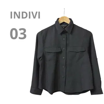 새상품급 INDIVI 인디비 긴팔 셔츠 03 스몰 사이즈 블랙