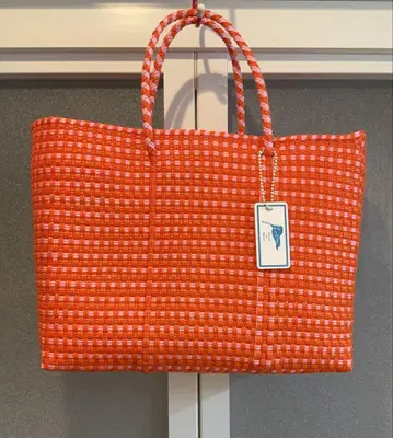 메르카도백 MINI CHECK - Orange / Pink (XS)