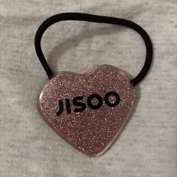 JISOO 하트형 머리끈 핑크