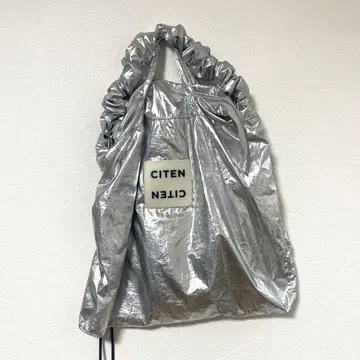 CITEN 시텐 실버 토트백 샤기 2way 메탈릭 중고