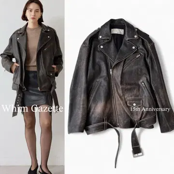 24AW 윔 가젯 15th Anniversar 가죽 라이더 자켓
