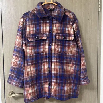 H&M 체크 무늬 플리스 자켓