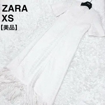 [ 새상품급 ] ZARA 프린지 장식 텍스처 원단 원피스 XS 160cm