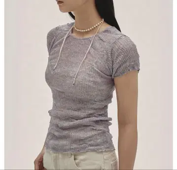 TODAYFUL 2way Sheer Knittops 아이스 블루