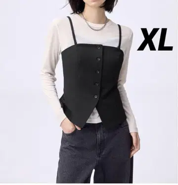 미사용 새상품 지유 프론트 버튼 뷔스티에 XL