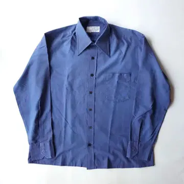70년대 빈티지 Sears 시어스 긴팔 셔츠 짙은 파랑 네이비 블루