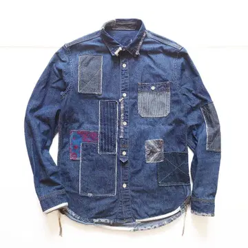 패치워크 데님 셔츠 인디고 아메카지 우에노 상회 archive
