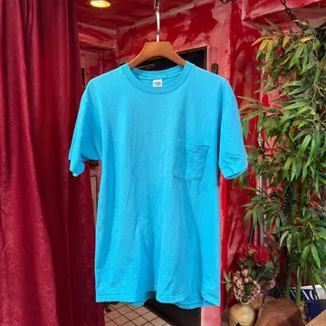 90s~ USA color plain pocket Tee