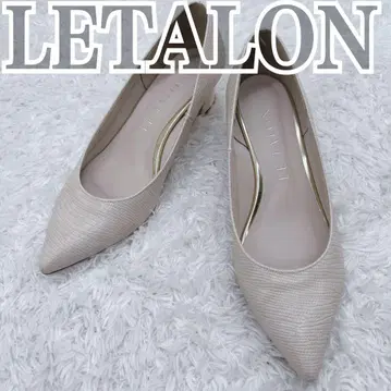 [ 새상품급 ] LE TALON 루탈론 로우힐 아이보리 엠보 22.5