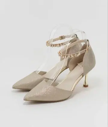 RANDA 글리터 스트랩 펌프스 2WAY M 사이즈 23.5cm