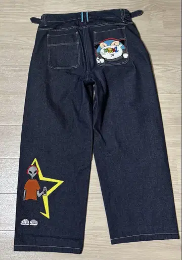 에이리언 자수 와이드 팬츠