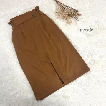 미스틱 롱 타이트 스커트 스웨이드 허리밴딩 가을 귀여운 멋쟁이