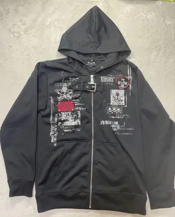bernings sho parker 후드티 헤이세이 y2k 그런지 블랙