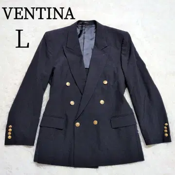 [레어] VENTINA 골드 버튼 더블 브레스트 자켓 남성용 L 네이비