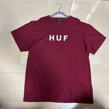 HUF 버건디 로고 T셔츠