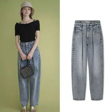 새상품급 LILY BROWN 하이웨스트 턱 데님 팬츠 LBLU 0