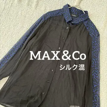 Max&Co 시스루 레오파드 패턴 긴팔 실크 혼방 셔츠
