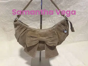 Samantha Vega 빅 리본 스웨이드 핸드백 스타 참 포함