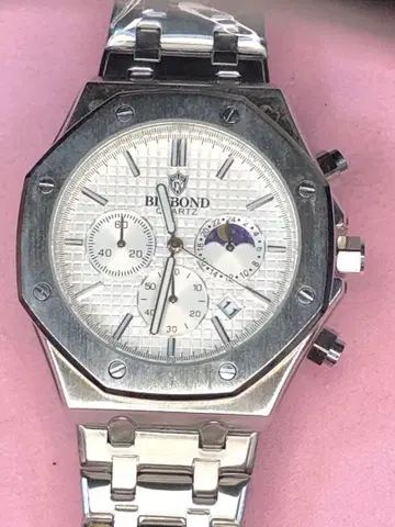 미사용 남성용 손목시계 BINBOND 선&문페이즈 작동