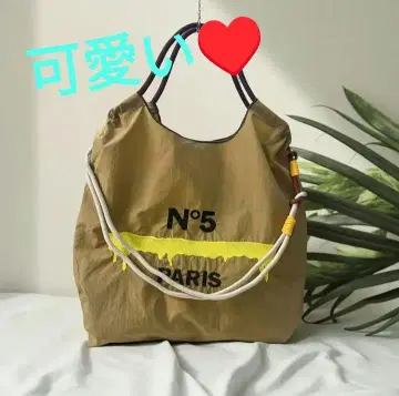 귀여운 j 자수 토트백 에코백 숄더 스트랩 포함 카키