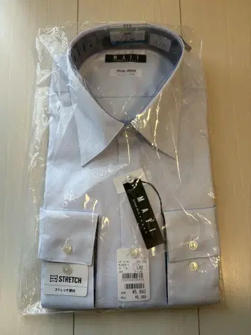 남성용 와이셔츠 논아이론 셔츠 L 사이즈 L82 정가 6589엔