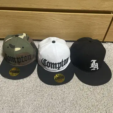 Compton & LA 로고 야구 모자 3세트