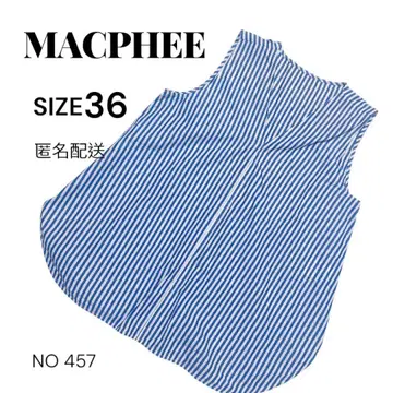 [ MACPHEE ] 스트라이프 슬리브리스 셔츠 블라우스 사이즈 36
