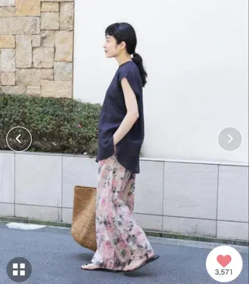 택 포함 새상품 카구레 코튼 린넨 프린트 이지 팬츠 어반 리서치