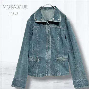 모자이크 데님 자켓 11(L) 스트레치 캐주얼 깔끔한 실루엣