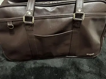 브라운 합성 피혁 토트백