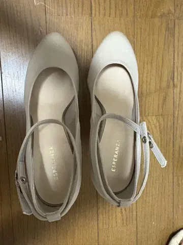 ESPERANZA 베이지 스트랩 브라이덜 슈즈 12cm 힐