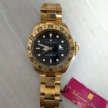 살바토레마라 이탈리아 브랜드 골드 GMT 손목시계 택 포함