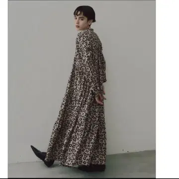 manana suerte 레오파드 새틴 원피스