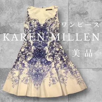 KAREN MILLEN 꽃무늬 슬리브리스 원피스 새상품급
