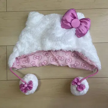 헬로키티 고양이 귀 퍼 모자 봉제 인형 햇 USJ
