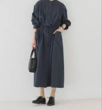 [ 나의 매일에 다가가는 옷 ] 겉옷으로도 입는 코튼 원피스 흑먹색 M