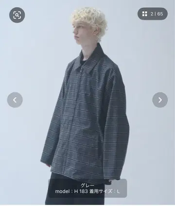 DOOPZ 셔츠 자켓 자켓 체크 지퍼 자켓